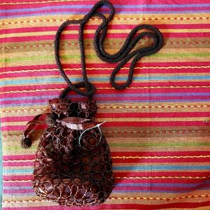 NWOT Indeed Women's Small Beaded Mesh Crossbody Bag